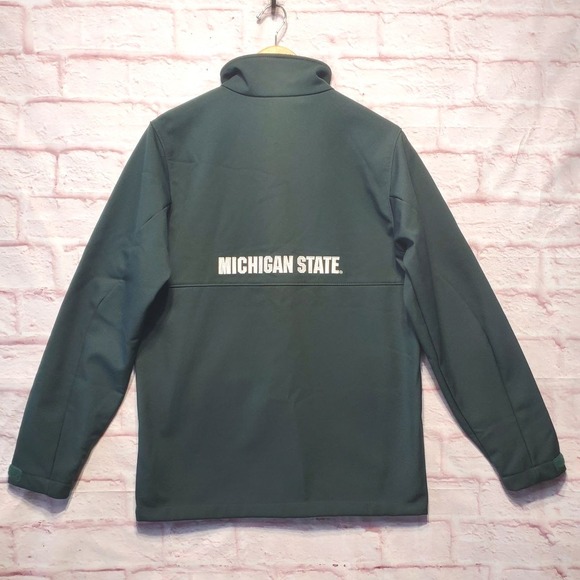 Columbia Michigan State Spartans Jacket Mens Small Football Softshell Full Zip - Picture 2 of 16